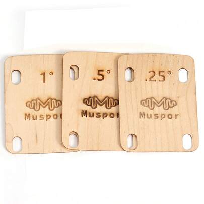 0.25 0.5 1 Degree Guitar Neck Shims Shim Made Of Maple Wooden, For Bolt-On Neck Bolts,Instrument Luthier Tool For Guitar Workstation(3pcs)