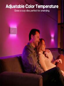 1/2/4pcs Magnetic USB Rechargeable LED Motion Sensor Light, LED Night Light, Multi-Color Adjustable With Button Control, Ideal For Kitchens, Wardrobes & Stairs, Perfect For Holiday Decorations, Indoor (300mAh)