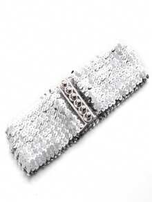 12件-9件-5件-1件 90厘米-60厘米亮片松紧腰带，女式扣腰带，镜面亮片腰带，时尚腰带，女士秋季腰带，秋季，万圣节 - A - 查看 13