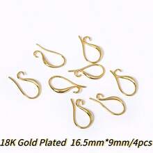14K 镀金扁平耳线带环，黄铜耳环钩配件，耳环配件，DIY 珠宝制作配件 - Earring Hooks - 查看 24