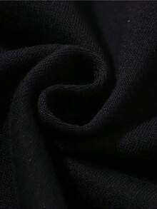 Men's Y2K Anime-Inspired Casual Sweatshirt With Bold Graphic Print, Loose Fit, 100% Polyester - ABSOLUTELY STRONG Design, Round Neck, For Fall & Winter,Fall Hoodies,Men's Fall Clothes,Street Wear,Halloween,Mens Hoodies,Y2k Clothes,Jesus Hoodie,Thanksgiving Day,Nightmare Before Christmas,Christmas - Black - View 3