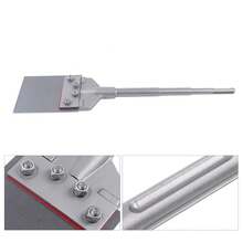 WUPYI2018 Spachtelmeißel SDS-Max, Fliesenmeißel 245 x 60 mm Meißel Meissel Bodenschaber für Abziehen von Farbe Teppich Fliesenkleber Fußbodenkleber PVC-Fliesen Linoleum - Silber - Übersicht 4