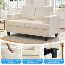 Modern Chenille Fabric 56" Width Loveseat Sofa, 2-Seater Sofa Couch For Living Room,Short Sofa