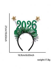 1 pieza Diadema de Año Nuevo 2026, Aro para el cabello con lentejuelas y estrellas de oropel, Favor de fiesta de Año Nuevo colorido, Accesorios para el cabello para celebraciones festivas para adultos, Belleza, Diademas para mujeres - Multicolor - Ver 6