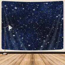 1 قطعة، جالاكسي تابستري - سماء ليلية مرصعة بالنجوم والقمر، ديكور كون أزرق داكن، مناسب لغرفة النوم والسكن الجامعي