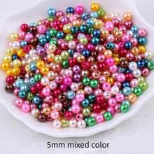 100/300/1000pcs ABS Faux Pearl Straight Hole Beads, Mixed Colors, 4/6/8/10mm, For Making Bracelets, Earrings, Necklaces DIY - Multicolor - View 3