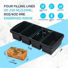 Silicone Freezer Trays With Lid, 1 - Cup Soup Freezer Container Large Cube Molds With Reinforced Steel Ring Top Freezing Soup Sauce Broth Leftovers Oven Dishwasher - Safe2 - Pack - Xám-1 cốc - Xem 7