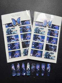 2packs Luxury Designer Original Design Black Swan Girl Style Full Nail Sticker L-080