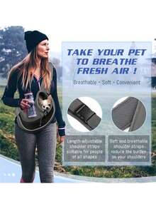 1pc Pet Hammock Carrier, Breathable Mesh Travel Tote Bag, Suitable For Cats & Small Dogs, Lightweight Portable Gear With Airline-Grade Breathable Material