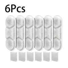 Filtry do fontanny dla kota do dystrybutora wody ze stali nierdzewnej o pojemności 410 uncji/3,2 galona/12 litrów, 6 filtrów zamiennych do fontanny dla kota z 6 gąbkami