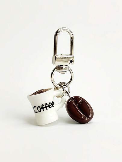 1pc Coffee Cup Keychain, Realistic Coffee Bean Cup Design, Lightweight Resin Material, Ideal For Coffee Lovers. Can Be Used For Backpacks, Wallets, Office Decor, Etc. This Novel Coffee Cup Keychain Is A Holiday Gift For Coffee Enthusiasts, With A Fun Design, Handmade, And Multi-Functional, Making It An Ideal Gift For Baristas, Also Can Be Used As A Bag Charm Or Car Keychain.