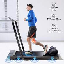 3 In 1 Treadmill- 2.5 HorsePower 15.75 * 43.31 Inches Folding Treadmills 300LBs Capacity - 查看 4