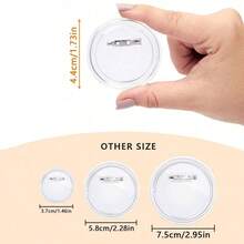 5/10/15/30pcs-DIY Badges Kit Button,Pins Clear Acrylic Design,Transparent Button Pins,Clamshell Button Pin Badges, Campus Name Display Frame, Photo Buttons For Crafts Supplies, Festivals Decorate Craft Supplies,Mini Clothing Crafts Transparent Pin, DIY Photo Button Make Your Own Button, Button Making Supplies - Multicolor - View 12