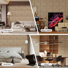 4 Packs Acoustic Wall Panels - Self-Adhesive 3D Wood Slat Wall Panel- Peel And Stick Sound Absorbing Panels For Noise Reducing - Feature Wall Decor For Home & Office