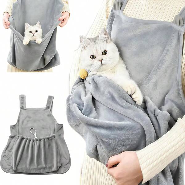 1 Stück Haustier-Tragetasche Schürze, Katzen-Streichel-Schürze, Haustier-Schlafsack, tragbare Katzen-Tragetasche, Haustier-Badetuch, Reinigungstuch, Welpen-Schlafsack