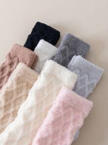 1 par de calcetines de mujer suaves y sin pelusa, de felpa, gruesos y cálidos, aptos para el hogar, dormir, posparto, otoño/invierno