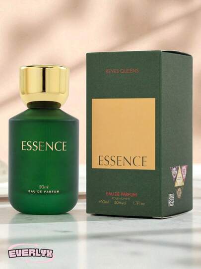 EverlyX Queen Essence Eau De Parfum 50ml - Elegant And Fresh Masculine Fragrance With Woody And Aromatic Notes - Intense And Long-Lasting Aroma In A Green Bottle With A Gold Cap, Ideal For Daily Use - 24-Hour Shipping From Spain