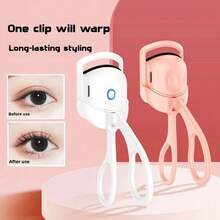 OBOVAY USB充电式电动睫毛夹 - 快速加热，家用电动睫毛夹，硅胶材质，电加热，防烫设计，持久卷翘，数字显示，白色，可充电加热睫毛夹，便携式化妆工具
