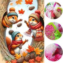 1pc DIY Diamond Painting - Squirrel, Full Drill, Home Decor, 30*40cm/40x50cm - Multicolor - View 8