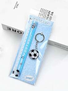 1pc High-Quality Acrylic Cartoon Football & Basketball Student Stationery Ruler