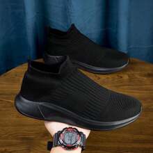New Casual Shoes For Women, Comfortable Sneakers, Breathable And Dust-Proof, Sock-Like Design For Easy Wear, Fashion Casual Versatile, Suitable For Various Occasions, All-Black Color Elegant And Matching, Unisex/Couple Design