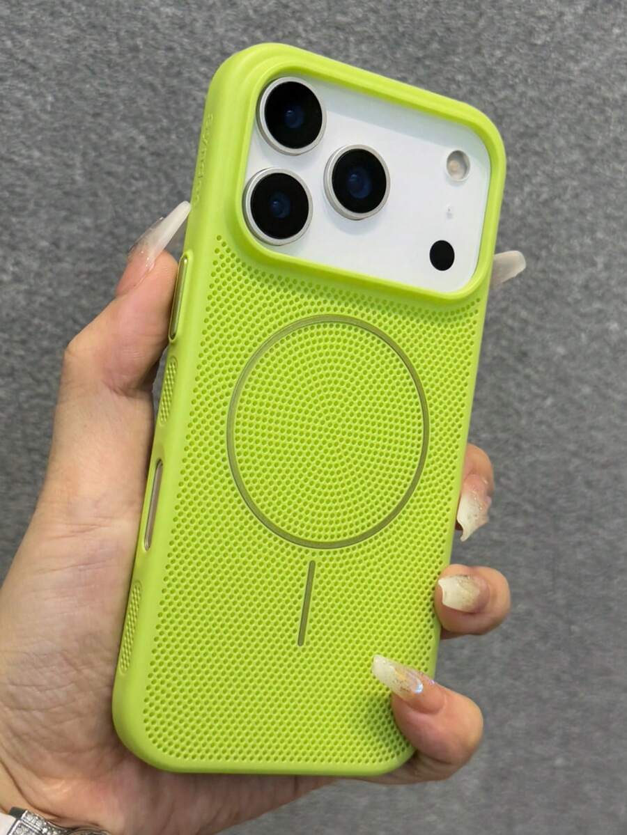 1个透气荧光无线充电手机壳，兼容 17 Air 16 15 14 13 12 11 Pro Max Plus | 液态硅胶 | 超薄防震保护壳 | 手机
