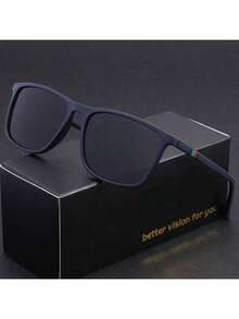 1pc Men's Sports Polarized Fashion Fashion Glasses, Comfortable Lightweight Square Frame Casual Glasses, Ideal Gift Choice