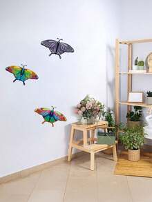 1 pieza Decoración de pared de mariposas de metal - Arte de pared de mariposas realistas, esculturas colgantes para decoración interior o exterior, patio, valla, jardín