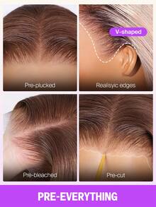 MEGALOOK 13x6 三合一渐变色蕾丝前假发,自然波浪卷发,带抽绳,18-26 英寸,100% 真人发丝 - 预先拔毛修剪,耳到耳长度,透明蕾丝前额 - 轻盈透气可调节帽,柔软弹力,全天舒适 - 无需胶水,极少掉发,耐用隐形 - 适合万圣节、婚礼、圣诞派对、度假、返校、约会之夜等场合,女士商务假发 - 根染&漸變色 - 查看 6