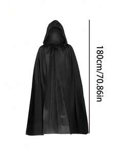 1 pieza Capa con capucha de Halloween, Accesorios de disfraz de bruja, Disfraces de mascarada, Suministros de decoración de Halloween, Decoración para celebración familiar para bruja, diablo, vampiro y disfraz, Cosplay, Actuación, Prop Opción ideal para regalos, Disfraces navideños