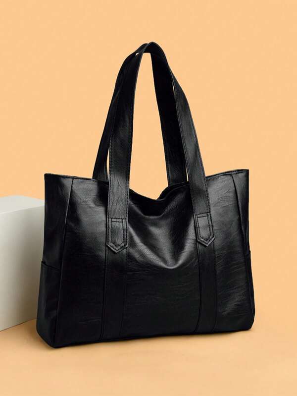 Minimalist Fashion Women's Large Capacity Shoulder Tote Bag, Suitable For Daily Work Commute