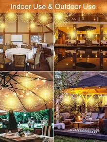 1PC LED Copper Wire Fireworks Hanging Light, Christmas Decoration Light String, Outdoor Decoration Color Light Remote Control Gift Flower Light String, Holiday And Birthday Party Decoration, Home, Living Room, Bedroom Decoration Light, Hanging Fireworks Light - Cylindrical Battery Box + Remote Control - View 6