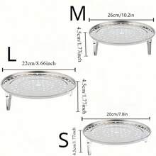 1 pieza/3 piezas, Vaporera y rejilla de enfriamiento de acero inoxidable con patas extraíbles, bandeja de vaporera redonda, diseño apilable de múltiples capas, superficie antiadherente para hornear, cocinar, hacer dim sum, verduras y pescado, herramienta de cocina ahorradora de espacio apta para placas de inducción y estufas de gas, apta para lavavajillas, duradera y fácil de limpiar, accesorio para hornear, bandeja de cocción, construcción resistente, menaje de cocina versátil, ideal para cocineros domésticos y chefs profesionales.