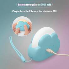 Luz de noche para niños, lampara de noche recargables, night light LED portátil regulable, luz nocturna para dormitorios de niñas y niños, Grandes opciones de regalo para niños y bebés, rosa - Azul - Ver 7