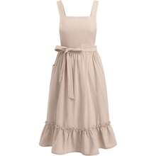 1pc Vintage European Apron Artistic Florist Design Ruffled Hem Kitchen Baking Apron Solid Color With Nordic Style For Homewear Florist Wedding - Multicolor - View 11