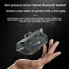 JYD-C63 Motorcycle Helmet Headset 1000mAh Bluetooth 5.4 Voice Control Waterproof Motorcycle Wireless Hands-On Talking Headset For Cycling Earphone