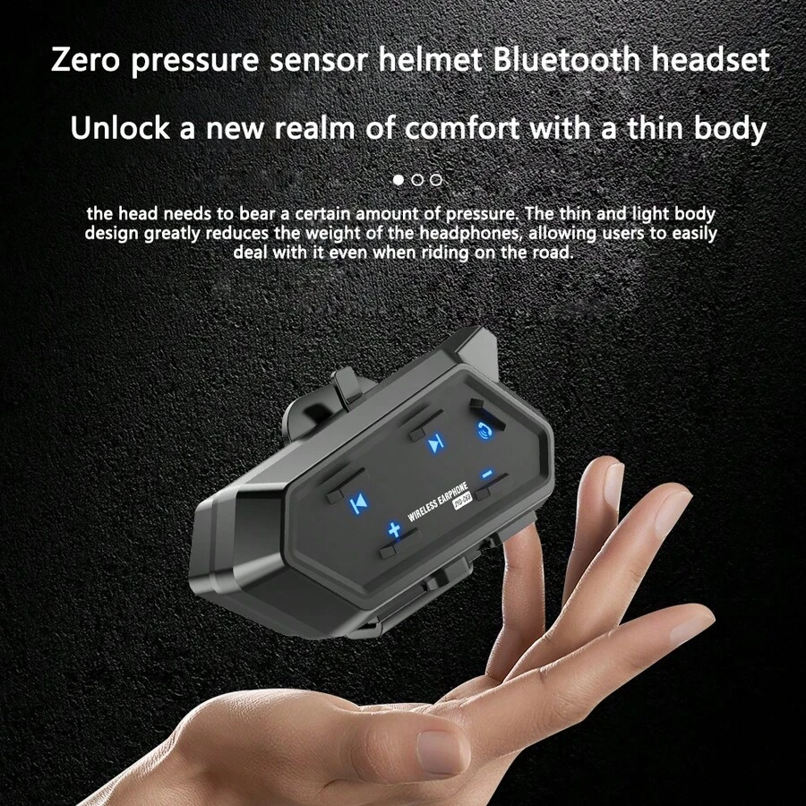 JYD-C63 Motorcycle Helmet Headset 1000mAh Bluetooth 5.4 Voice Control Waterproof Motorcycle Wireless Hands-On Talking Headset For Cycling Earphone