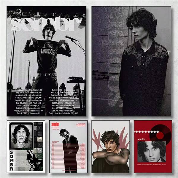 لوحة جدارية لغلاف ألبوم موسيقي لمغني البوب بقبعة سومبريرو، طباعة على قماش بدون إطار، ديكور حائط للمنزل وغرفة المعيشة