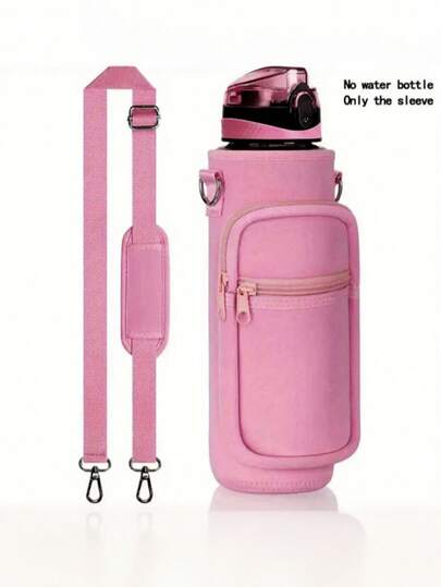 Stay Hydrated On-The-Go: 1pc Insulated Water Bottle Carrier Sleeve Bag With Adjustable Shoulder Hand Strap And 2 Pockets - Perfect For Gym, Outdoor Camping, And Hiking!Travel Organizer Small Suitcase Accessories Home Cruise Essentials Travel Bag Mini Portable Travel Organizer Portable Holiday Organizer