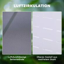 PawHut Terrarium aus Aluminium für Reptilien Amphibien Spinnentiere Reptilienzuchtbox Mesh-Terrarium Weiß+Silber+Schwarz 120 x 40 x 40 cm