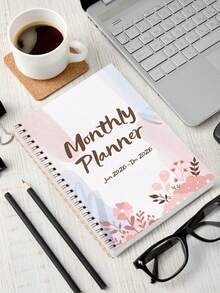 Trees 2026 Monthly Planner - 12 Months Spiral Bound Weekly Planner Notebook With Calendar Grid, Notes And Task List - Ideal For Goal Setting, Productivity And Daily Use - Suitable For Home, Office And School, Office Desk Accessories - Pink - View 2