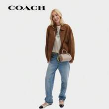 COACH 女士波士頓包枕頭包女包肩包斜挎包手提包沙黃色拼色生日禮物送女友送媽媽聖誕禮物生日禮物