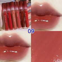 1pc Gege Bear Glossy & Matte Finish Lip Gloss, 5 Color Options, Long-Lasting, Moisturizing, Velvet Texture, Brightening