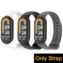 男女通用硅胶表带适用于小米手环 3/4/5/6/7/8/9，亲肤透气防水运动表带适用于小米智能手表，可调节替换表带，休闲时尚商务腕带适合日常佩戴、节日、聚会、居家、礼物、智能手表配件