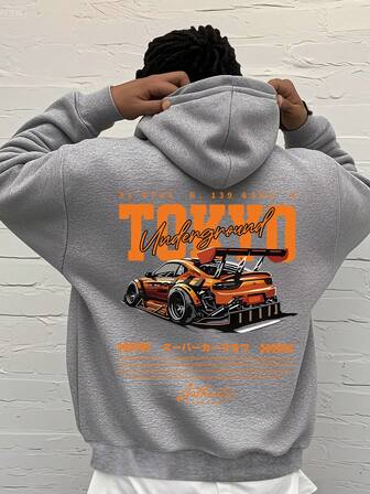 Sweat-shirts amples pour adolescents de grande taille, manches longues, imprimé de lettrage de course Y2K, pulls à capuche graphiques décontractés, pull surdimensionné pour adolescents