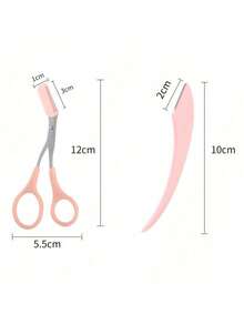 2件套修眉器套装，不锈钢弯头修眉刀，带梳子，适合任何肤质的美容工具，男女通用，价格实惠，可作为圣诞礼物、化妆品、化妆工具等。