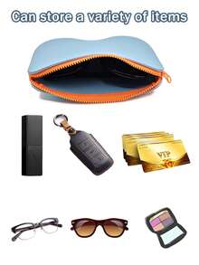 1pc Heart-Shaped Silicone Zipper Glasses Case - Shockproof Waterproof Fashion Glasses Storage Box, Portable Travel Eyeglasses & Accessories Organizer Pouch, Dust-Proof Multi-Purpose Container, Perfect Valentine's Day Gift For Girlfriend, Wife, Mom, Suitable For Travel, Commute, Daily Home Use - Multicolor - View 7