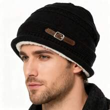 1pc Men's Solid Color Knit Beanie With Ear Flaps - Stretchy & Warm Winter Hat, Comfortable Design, Hand Washable & Lightweight, Suitable For Casual Or Formal Occasions, Available In 4 Colors, Fits All Head Sizes, Ideal Cold Weather Accessory, Fashionable & Practical