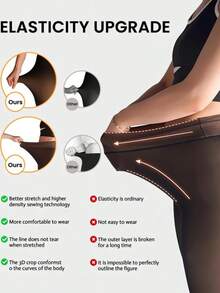 1件装女士冬季保暖假透明连裤袜，加厚保暖内衬，舒适保暖。 - 黑色 - 查看 2