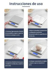 1 Pieza Báscula De Acero Inoxidable Para Cocina Multifuncional Electrónica De 3kg-0.1g, Alta Precisión De Peso De 0.01g Para Cocinar Y Hornear Alimentos, balanza para joyas, balanza electrónica mini de acero inoxidable, balanza digital de bolsillo, balanza de precisión para oro (Batería No Incluida) - Plateado - Ver 12